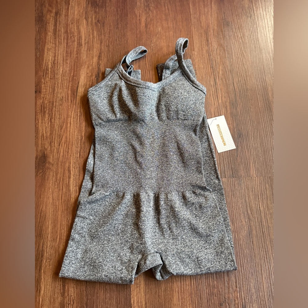 Fashion Nova NovaSport Gray Sleeveless Bodysuit